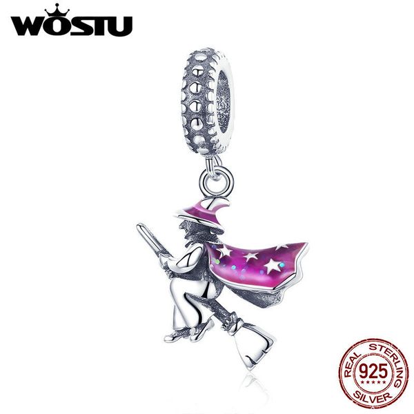 

wostu высокое качество 925 silver волшебные witch мотаться подвески приспосабливать оригинал diy браслет ожерелье s925 ювелирных подарков cq, Bronze;silver