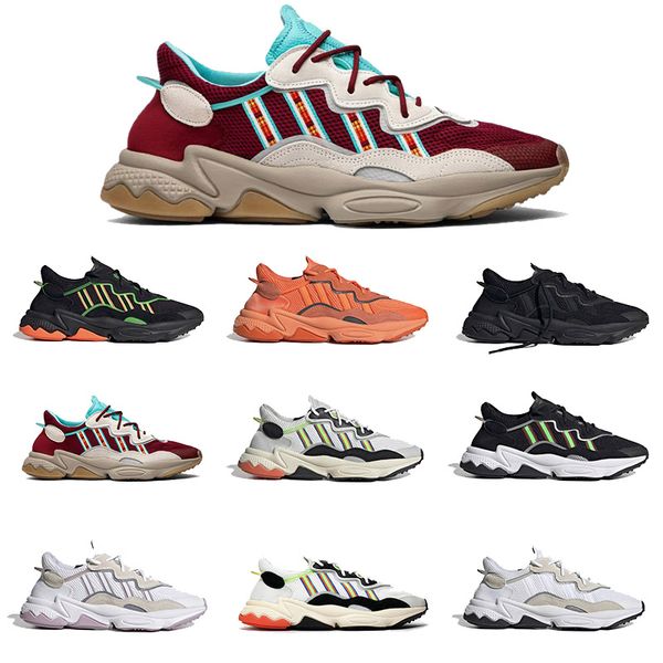 

fashion running shoes 3m ozweego wine red halloweeen tones solar yellow core black sports sneakers mens women size 36-45, White;red