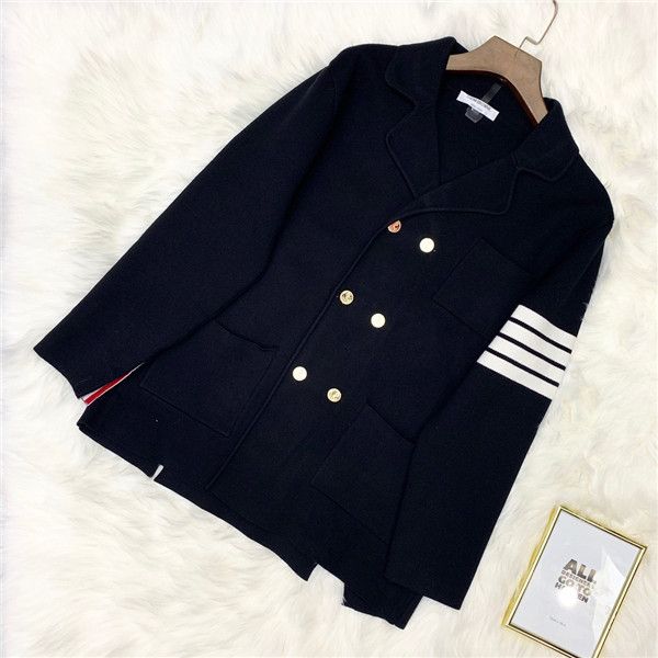 

19fw new luxurious brands design thom tb browne preppy style cashmere jacket men women fashion casual streetwear sweatshirts outdoor shirts, Gray;blue