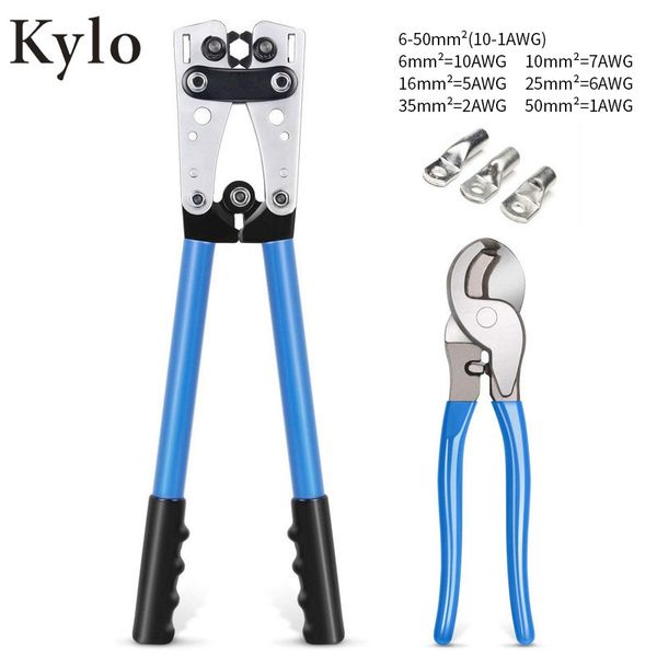 

hx-50b cable crimpercable crimping tool wire crimper hand tool set ratchet terminal crimp pliers for 6-50mmÂ² 1-10awg