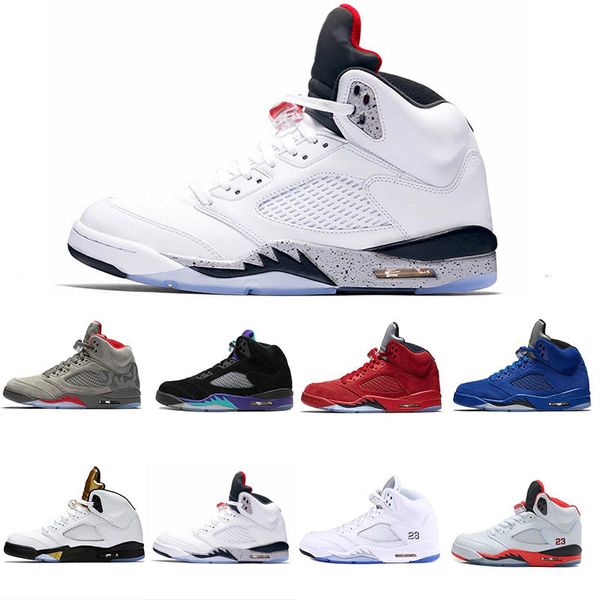 

new 5 mens basketball shoes white cement og black metallic sneaker sport shoes metallic gold discount shoes ing