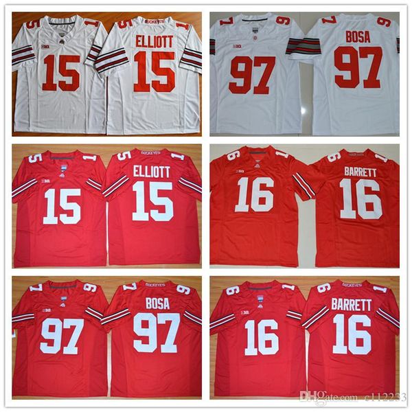 

2017 selling ohio state buckeyes college football jerseys 16 j.t barrett jersey 97 joey bosa 15 ezekiel elliott white red jersyes, Black