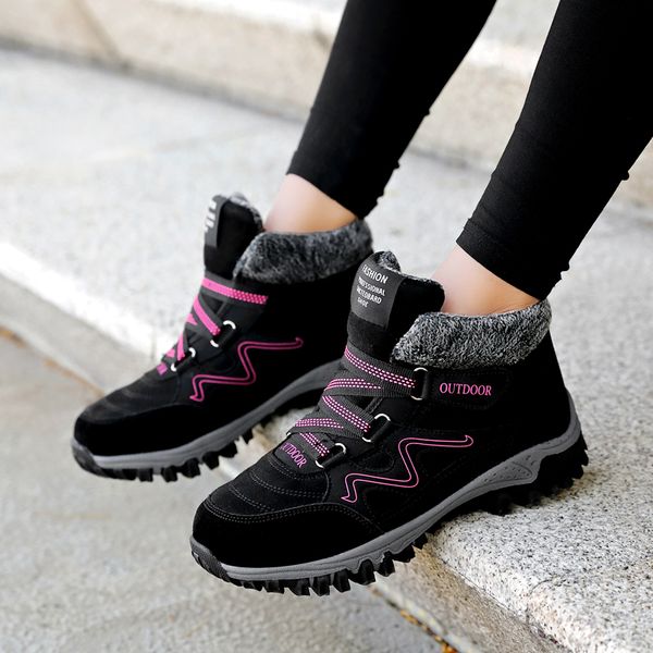 

women snow boots winter warm push ankle boots female fashion running shoes platform plus size zapatos de mujer