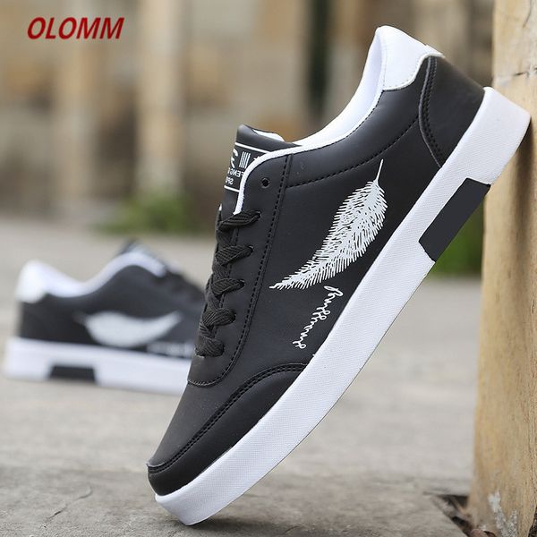 

men shoes spring autumn casual leather flat shoes lace-up low white male sneakers tenis masculino adulto, Black