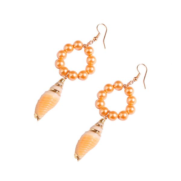 

otoky earrings simple metal pearl geometric 2019 women's earring round natural conch creative earrings ladies jewelry 19may22, Silver