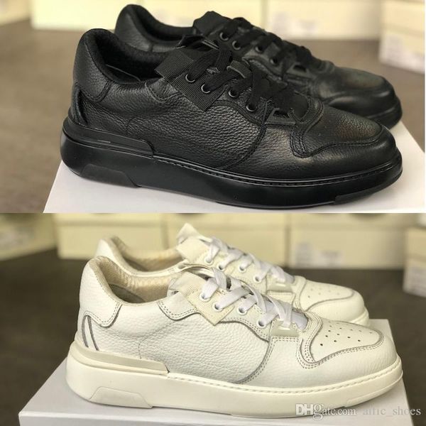 

2020 latest men wing leather low-sneakers black white real leather trainers designer men shoes vintage sneaker with box