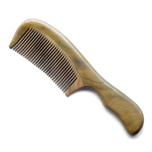 

1pc comb green sandalwood comb seamless stitching quality guarantee scalp massage g0416, Silver