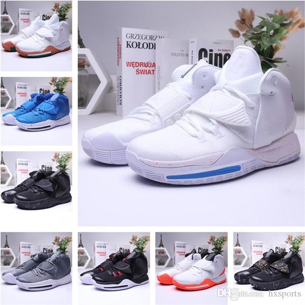 

new kyrie black magic vi 6 ki6 ep mens basketball shoes irving 6s zoom white high ankle sport training sneakers size 40-46, White;red