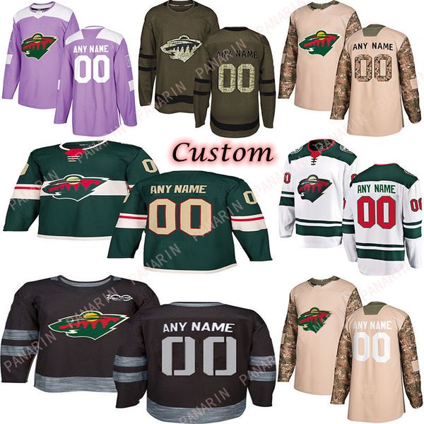 

custom 2020 news minnesota wild hockey jerseys multiple styles mens customize any name any number hockey jerseys, Black;red