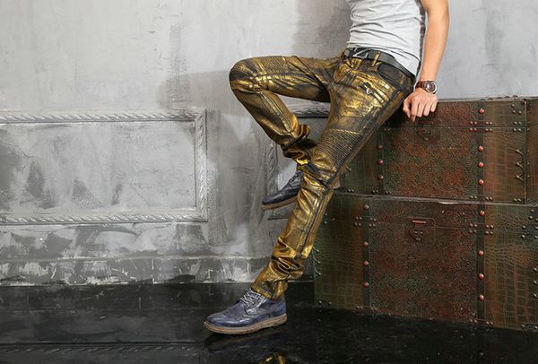 

balma classic tide brand jeans mens designer jeans luxury distressed jeans fashion tight trousers rock revival pants hip hop pants selling, Blue