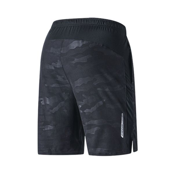 

running shorts men training marathon quick dry fitness gym printing sport shorts with pocket plus running jogger, Black;blue