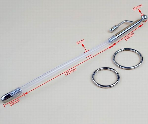 Sonda uretrale a doppia funzione Suono uretrale Vibratori uretrali Prince Wand Spina per pene in silicone in acciaio inossidabile Dilatatore