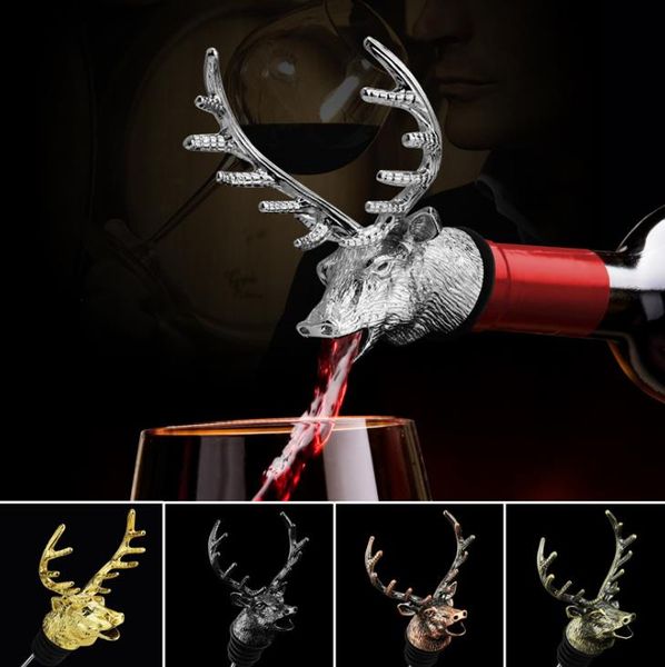 

deer head вино аэратор pourer сделан из сплава цинка силиконовой резины экологичной фантастической beast многоразовых носик вино сервер инст