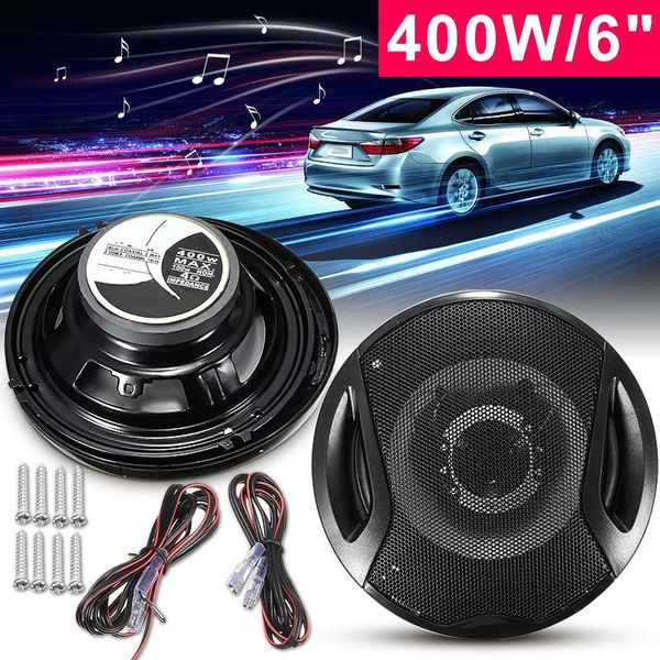 

audew 1pair 12v 400w car speaker 6" car subwoofer coaxial speaker rear/front door audio music stereo 2 way coxial speakers