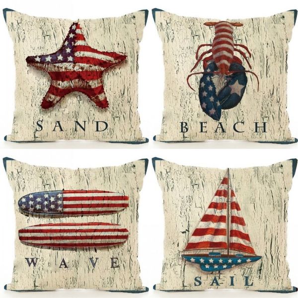 Household Decorative Throw Pillows Cases Print American Nation