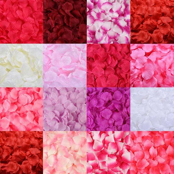 

1000pcs artificial rose petals wedding decoration wedding room arrangement petals silk nonwoven flower accessories 100pcs/bag