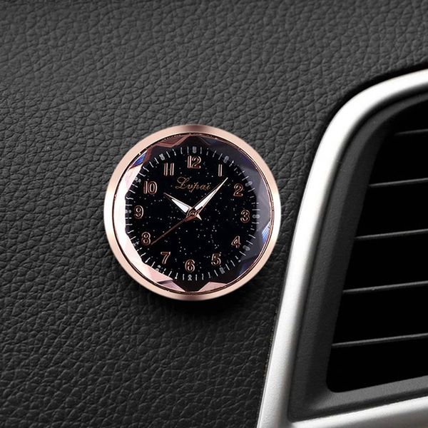 

car clock luminous mini automobiles internal stick-on digital watch mechanics quartz clocks automotive styling accessories gifts