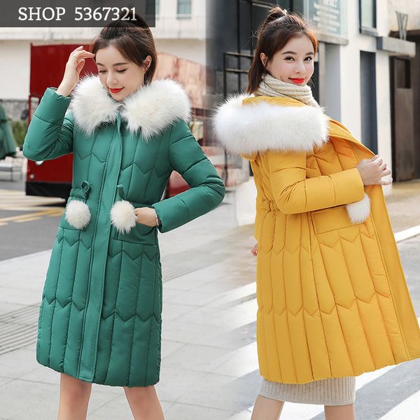 

cotton-padded clothes woman 2019 winter lady temperament suit-dress even hat self-cultivation type of cotton, Black