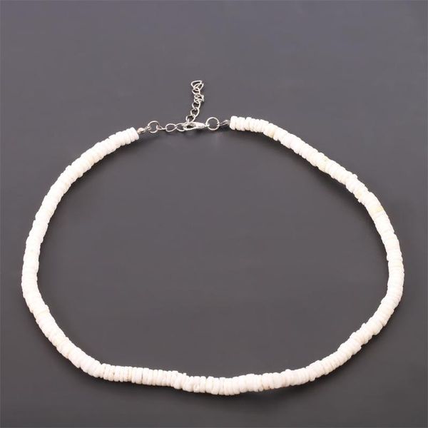 

other bohemian vintage natural shell piece rule necklace ladies jewelry hawaiian smooth puka shells 0h, Silver