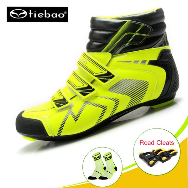 

tiebao professional zapatillas ciclismo bicycle cycling shoes winter road bike racing self-locking shoots men off road superstar, Black