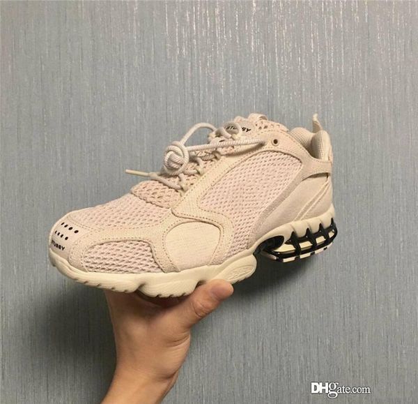 

2020 new authentic stussy zoom spiridon caged pure platinum fossil women men running shoes sports sneakers cq5486-200 cu1854-001