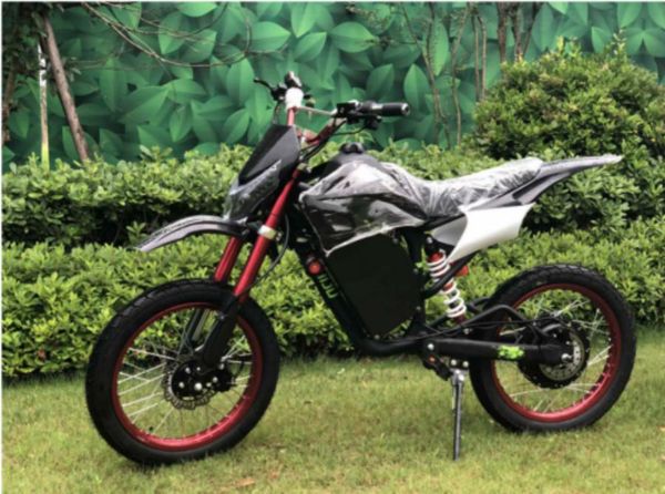 

off-road mountain folding road bikenew 72v 2000w aluminum electric off-road (dirt) bike motorcycle for adults. 35+ mph, Silver;blue