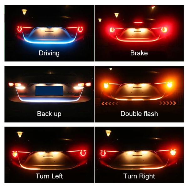 

car styling turn signal amber flow tail light drl daytime running light brake