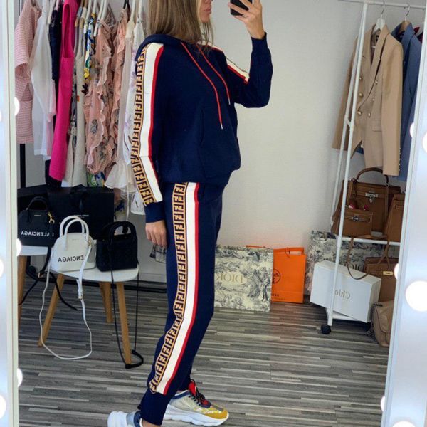 

горячие 2020 европы и соединенные штаты приграничных женщины весна вскользь свитер костюм из двух частей s-xl, White