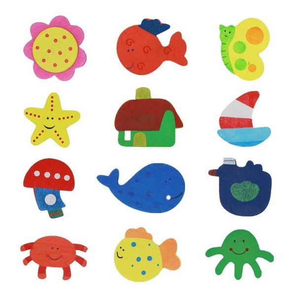

12pcs set fridge magnet for refrigerators baby cute magnets wooden cartoon animal child educational toys gifts fridge magnet