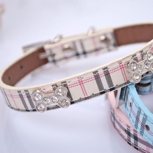 

Синий плед Pet воротник искусственная кожа горный хрусталь кости Pet воротник собак