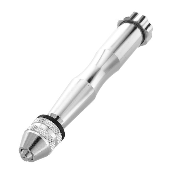 

promotion mini micro aluminum hand drill drilling with keyless chuck +10 twist drills bits silver
