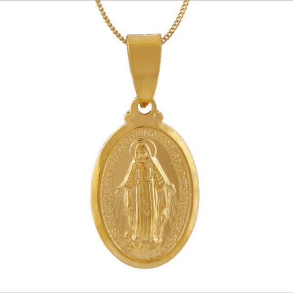 

Virgin Mary Religion Charm Pendant Necklace , Silver/Gold Color Our Lady Jewelry Gift 4pcs/lots A-450d