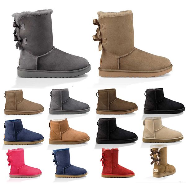 

скидка нового дизайнера ботинок женщины австралия снежок классических лодыжек на колена половины ботинок черной серая каштановые темно-красн