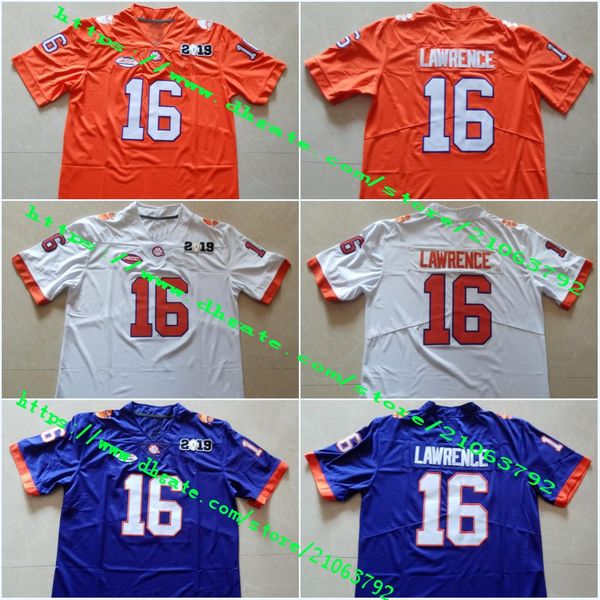 

Champion hip 2019 patch 16 trevor lawrence 13 hunter renfrow 4 de haun wat on orange purple white college titched jer ey hipping