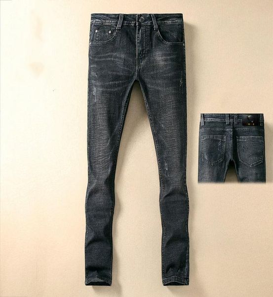 

medusa mens fashion luxury jeans casual wild breathable jeans new classic jeans tide brand slim customjeansw ashed limited counter pants, Blue