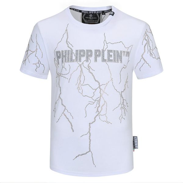 

philipp p brand mens designer t shirts firmata uomo fashion luxury designer t shirt summer homme mens tshirt tee 9420, White