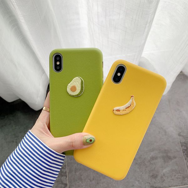 

creative fruit leather phone case 3d half pack for iphone xs max xr 6 7 8 x plus tpu soft cell phone cases