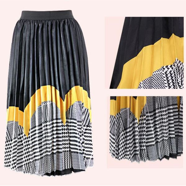 

ins woman summer dresses letters fashion pleated dress elestic waist pleated skirts womens long skirt street style loose dresses e3504, Black