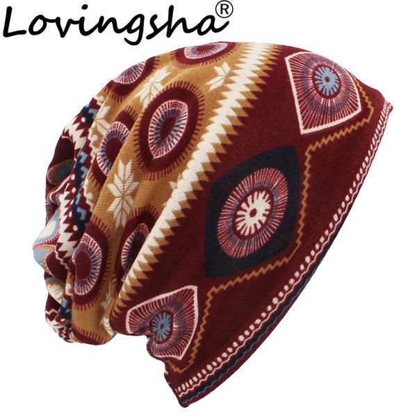 

lovingsha autumn winter thin hat multifunction women skullies beanies classical design hats for men fashion feminino scarf ht112