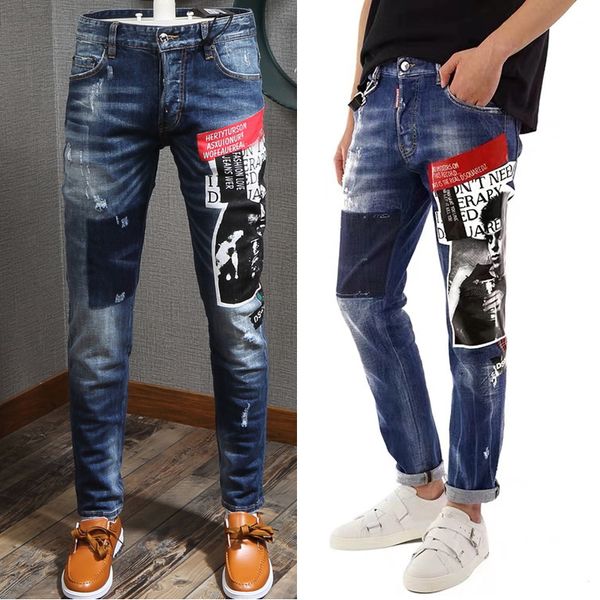 

man clement zipper-trim slim-fit cowboy whiskering fading through legs distressed vintage biker skinny denim pants male, Blue