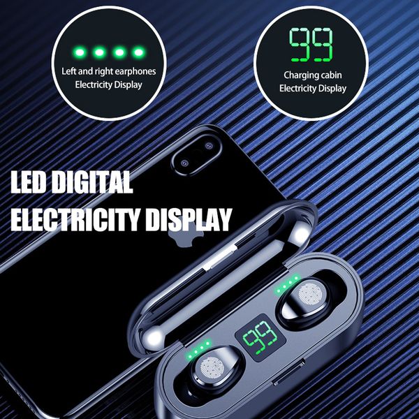 

fashion f9 tws wireless waterproof digital led display bluetooth v5.0 earbuds bluetooth headphones earphone headsets pk i10 i12 i11 i100 tws