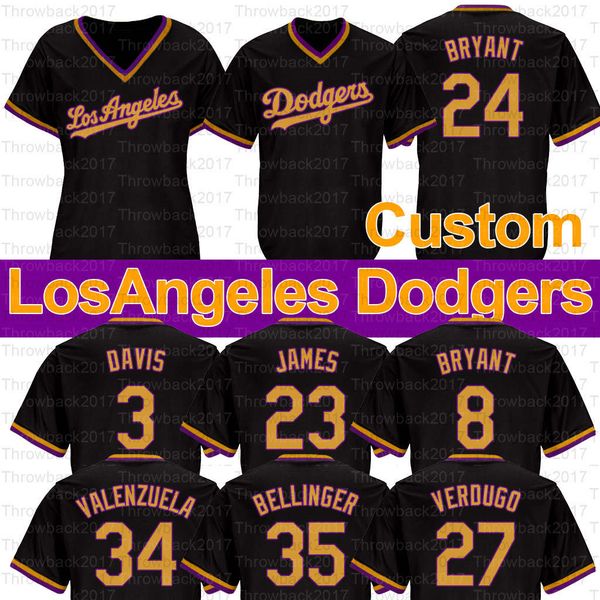 

Пользовательские Лос-Анджелес Джерси Коди Беллинджер Робинсон Кершоу 23 Джеймс Дэвис Кузьма Брайант Совместное Издание Бейсбольные Майки