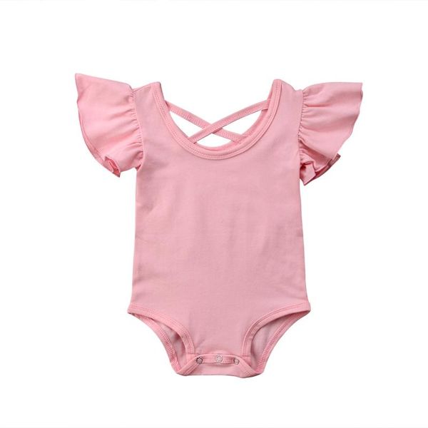 

newborn infant baby girl ruffles romper cotton sunsuit summer clothes outfits, Blue