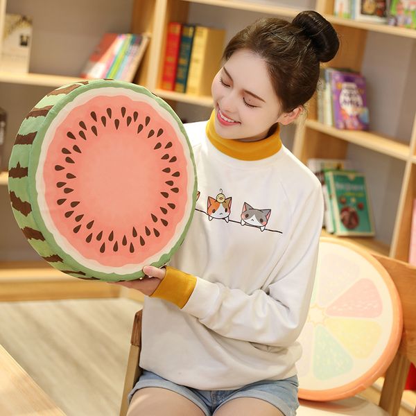 

innovative fruit series home cushion, girls children room plush toy cushion comfortable and soft office matches