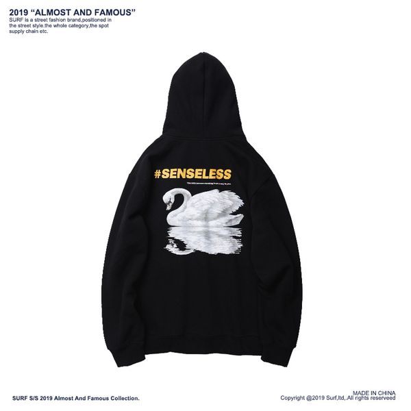

spring fashion vintage harajuku kawaii cute girl swan embroidery sweatshirts lovely white hooded hoodies for ypf432, Black