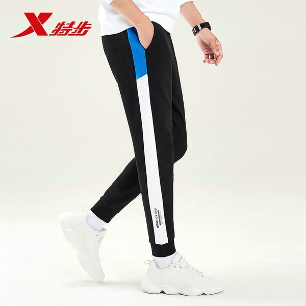

881329639273 xtep men sports trousers autumn new striped trend knit casual men's pants fashion wei pants feet, Black;blue