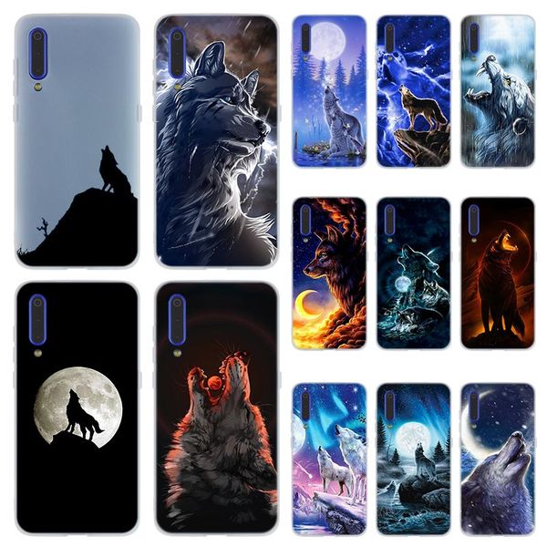 

fashion soft tpu phone case cover for coque xiaomi redmi 4x 4a 6a 7a y3 k20 5 plus note 8 7 6 5 pro howling wolf pictures