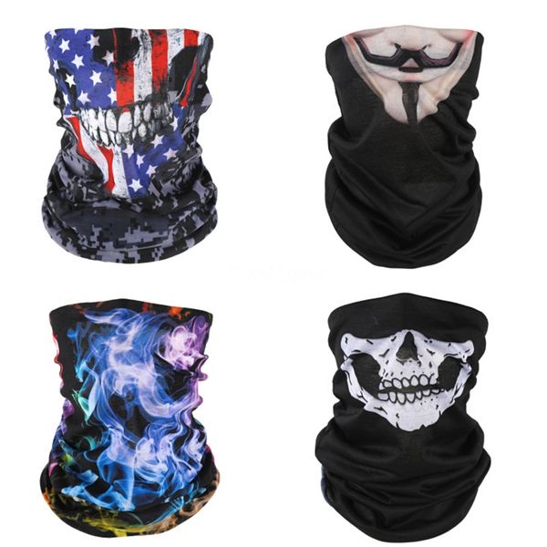

mlfik 2020 warm fashion skull scarf outdoor riding ski mask mask to protect the face magic wind and dust hoods#442, Blue;black