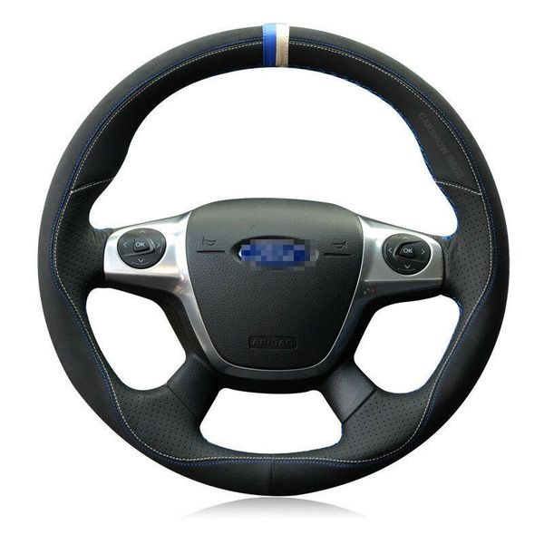 

for ford kuga / focus diy hand-stitched car steering wheel cover leather