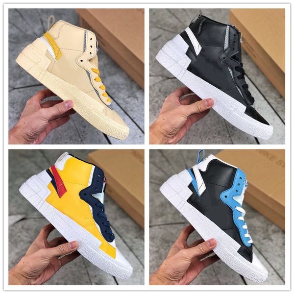 

2019 sacai mid combine dunk casual shoes women mens trainers toki slip txt sports skate avant-garde trailblazers sneakers, White;red